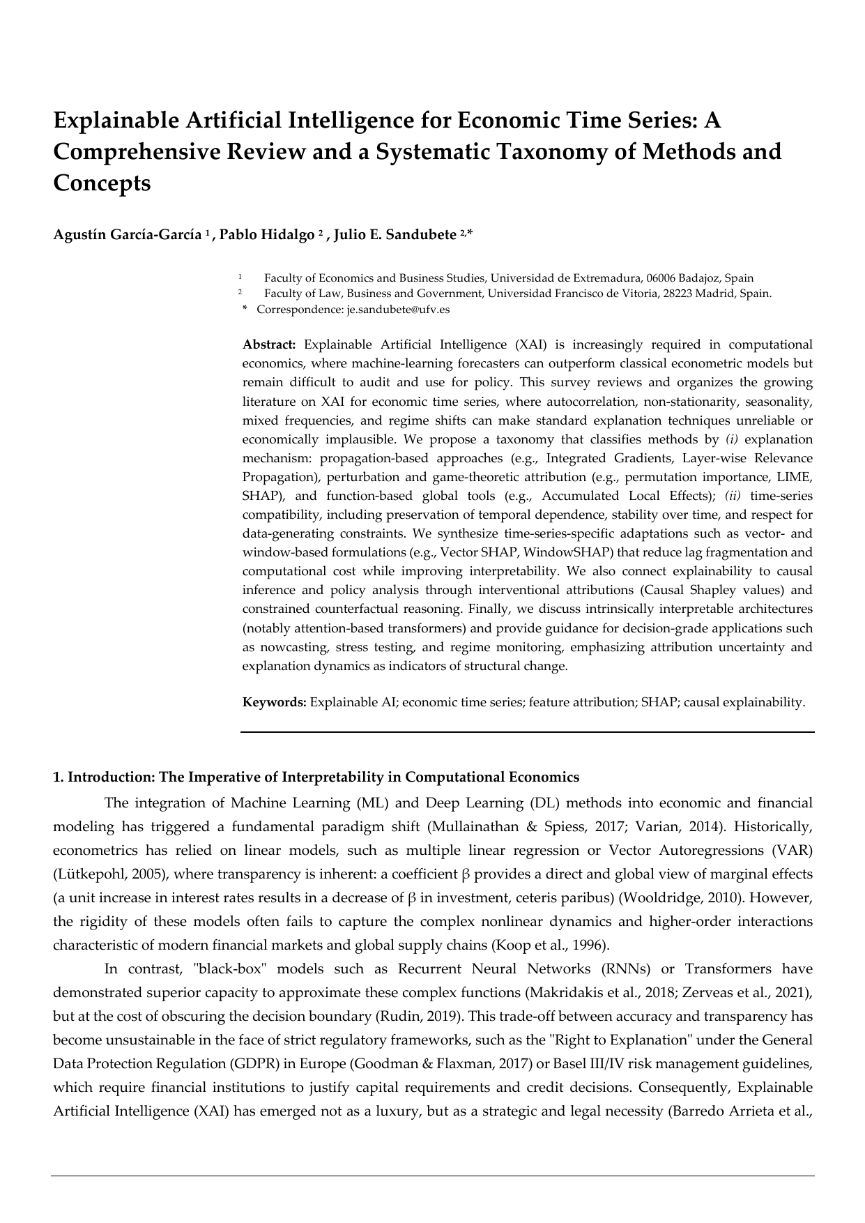 Explainable Artificial Intelligence for Economic Time Series: A Comprehensive Review and a Systematic Taxonomy of Methods and Concepts