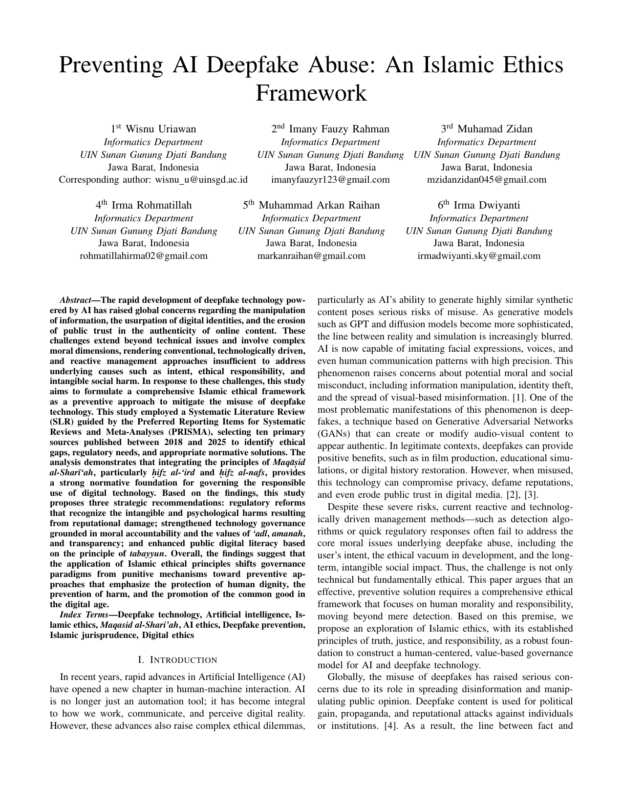 딥페이크 기술의 도전과 이슬람 윤리적 프레임워크