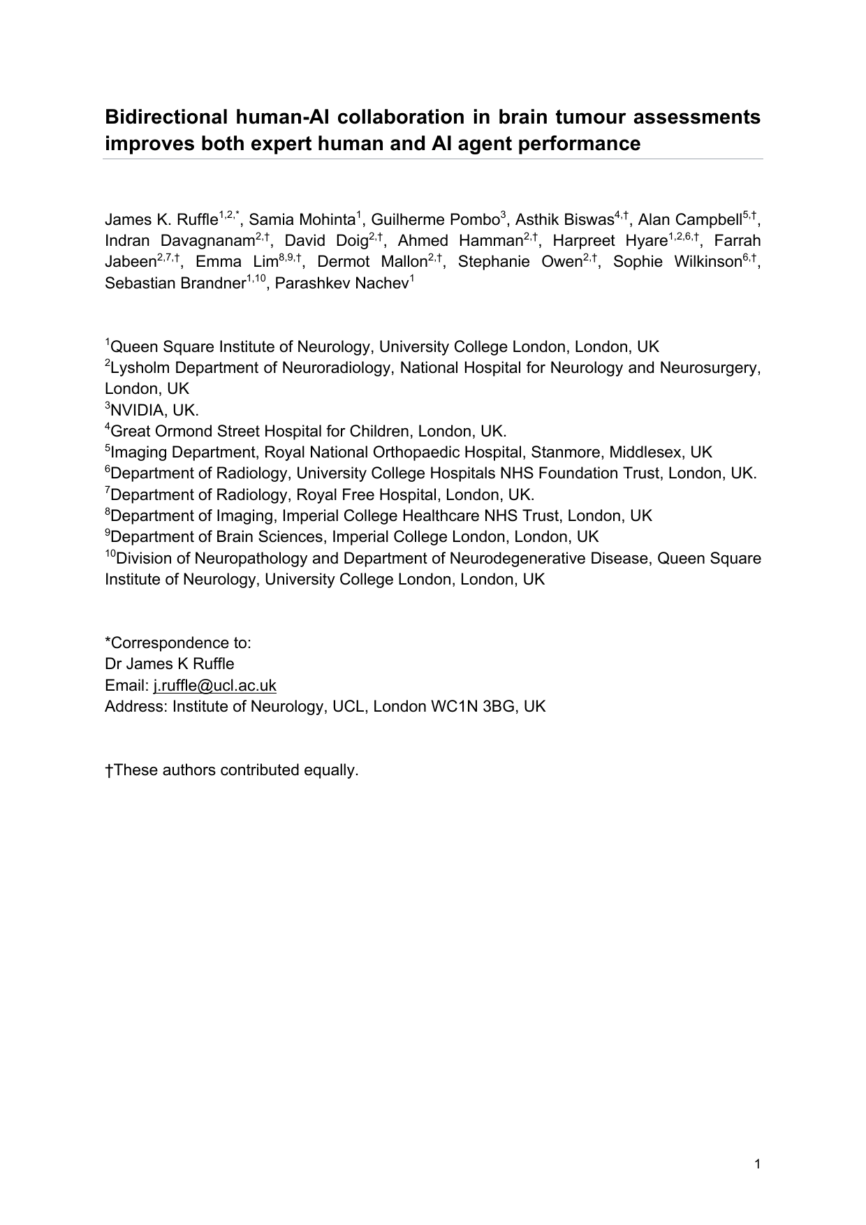 인공지능과 인간의 임상 파트너십: 뇌종양 진단에서의 혁신