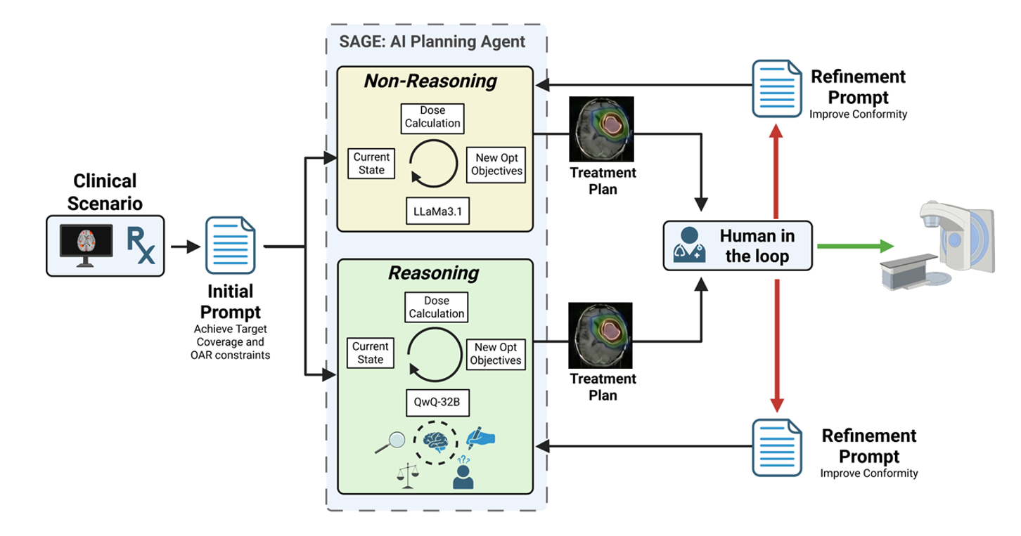 Automated stereotactic radiosurgery planning using a human-in-the-loop reasoning large language model agent
