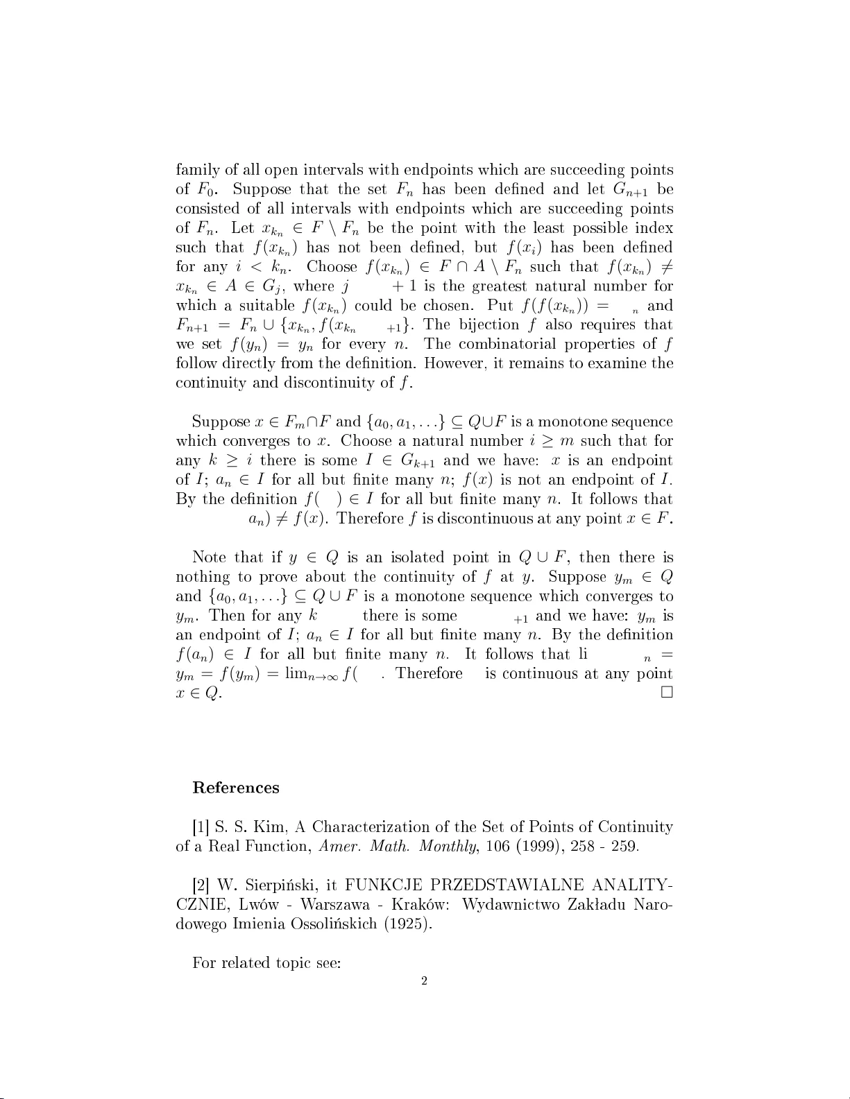 Discontinuity and Involutions on Countable Sets