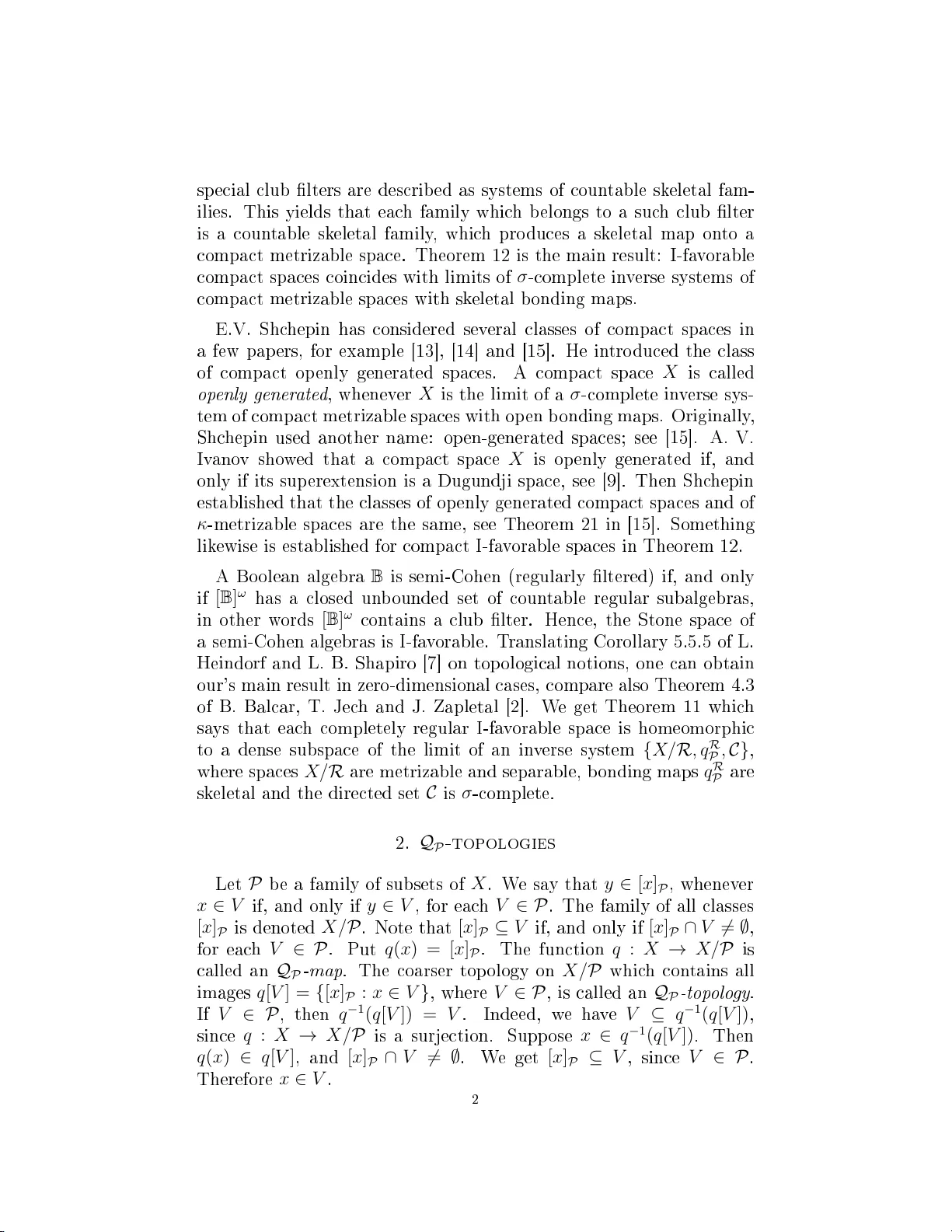 Inverse Systems and I-Favorable Spaces