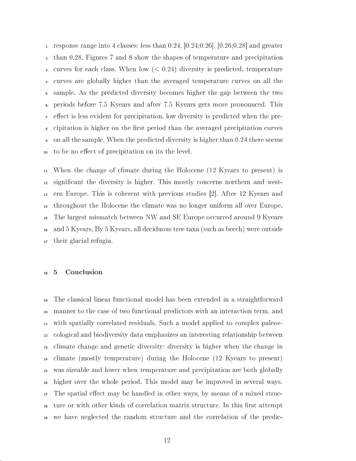 Spatio-temporal Functional Regression on Paleo-ecological Data