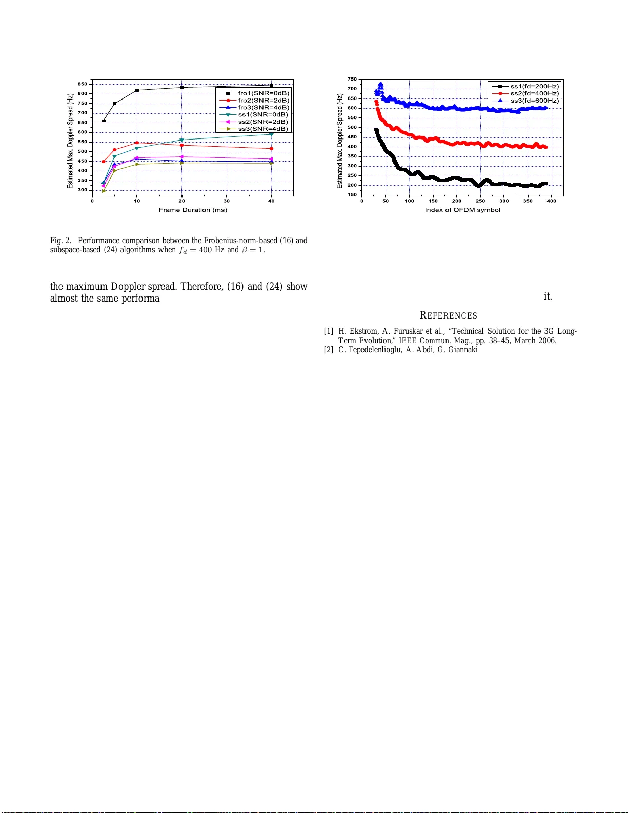 Doppler Spread Estimation by Subspace Tracking for OFDM Systems
