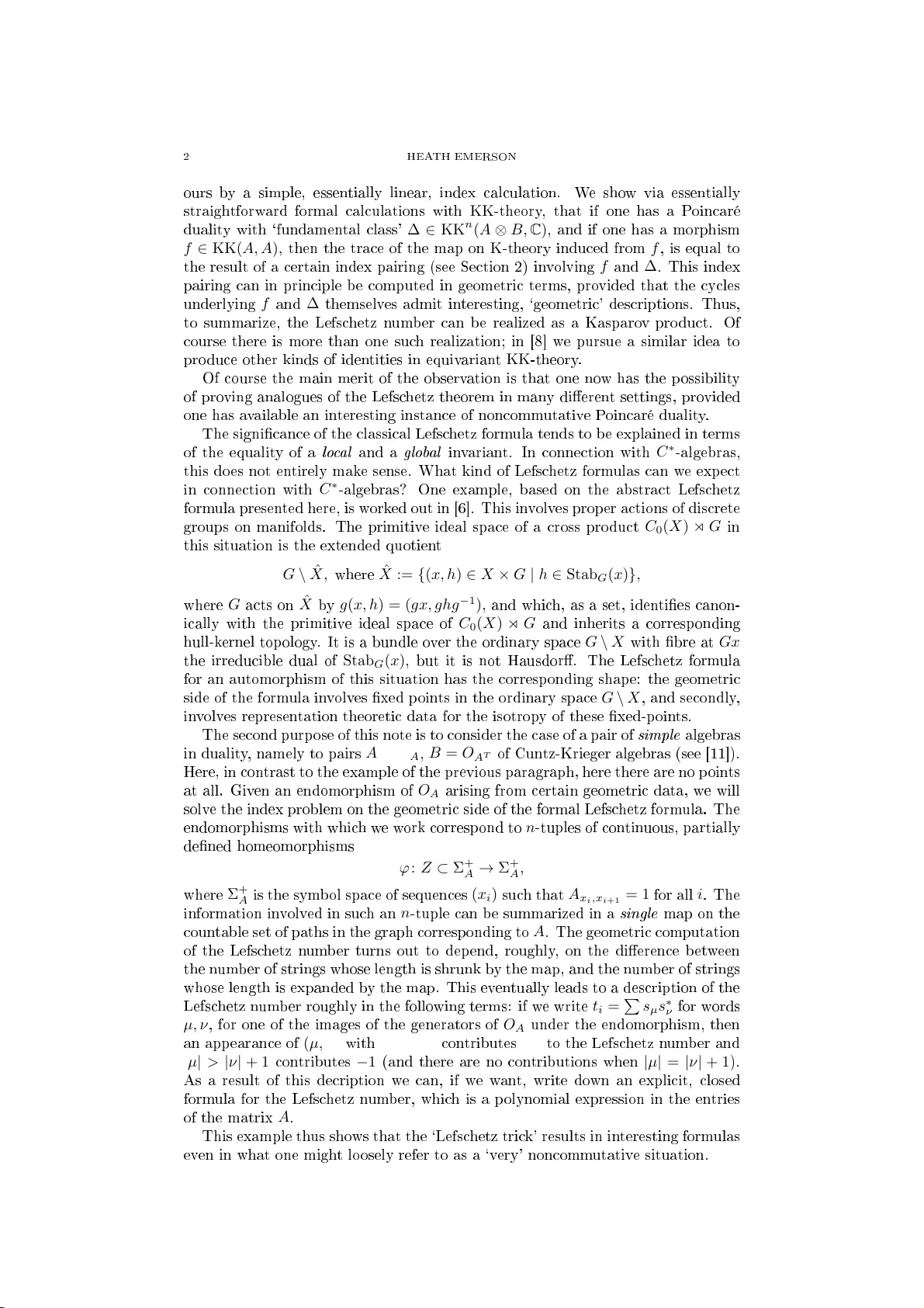 Lefschetz numbers for C*-algebras