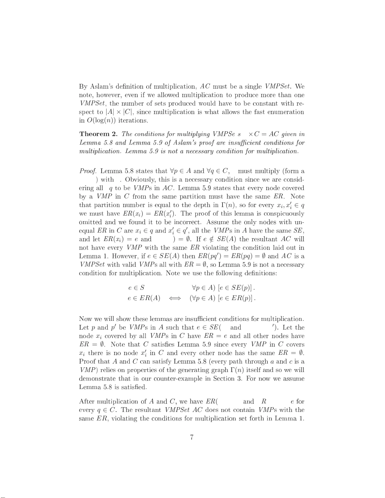 Refutation of Aslams Proof that NP = P