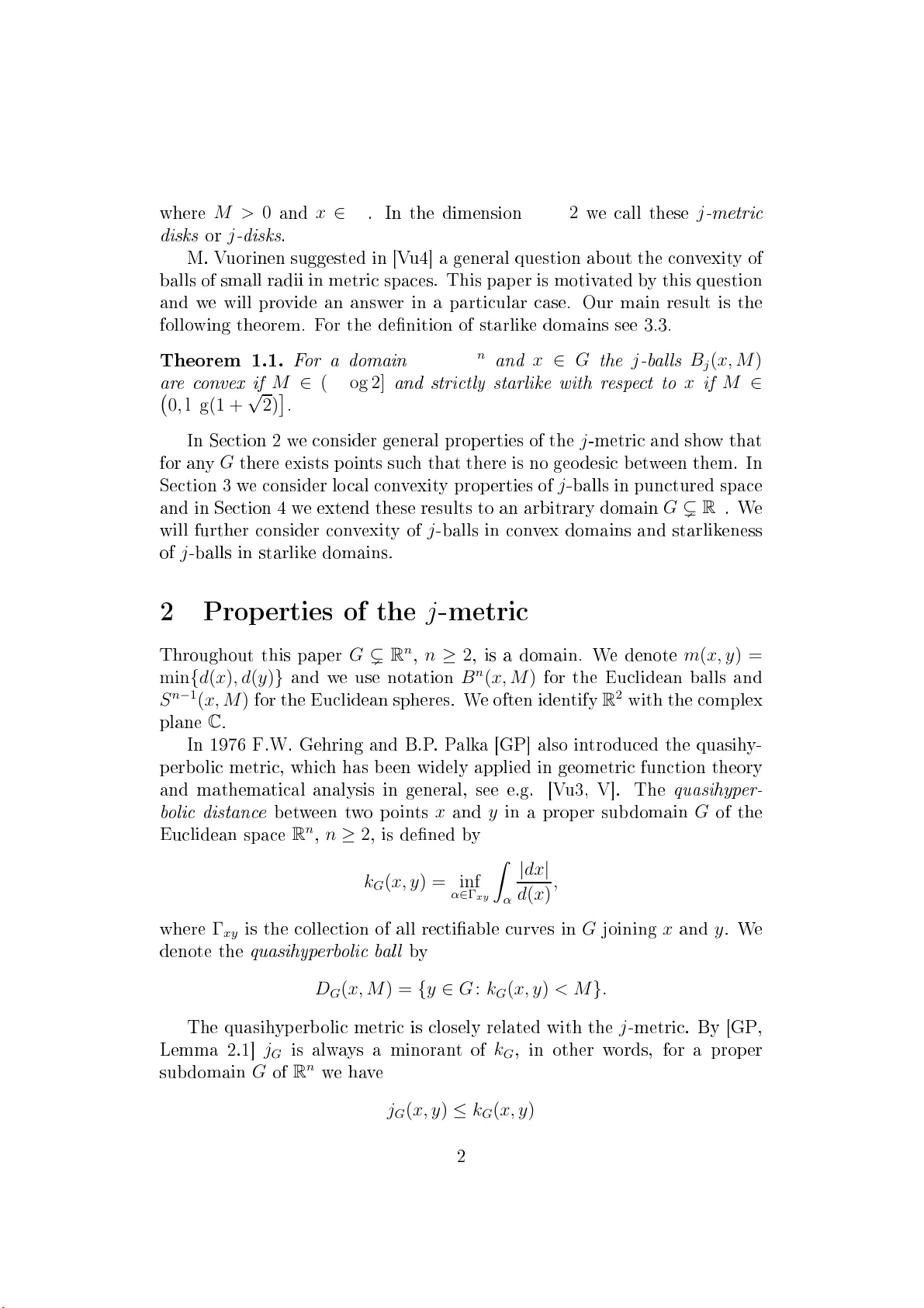 Local Convexity Properties of j-metric Balls