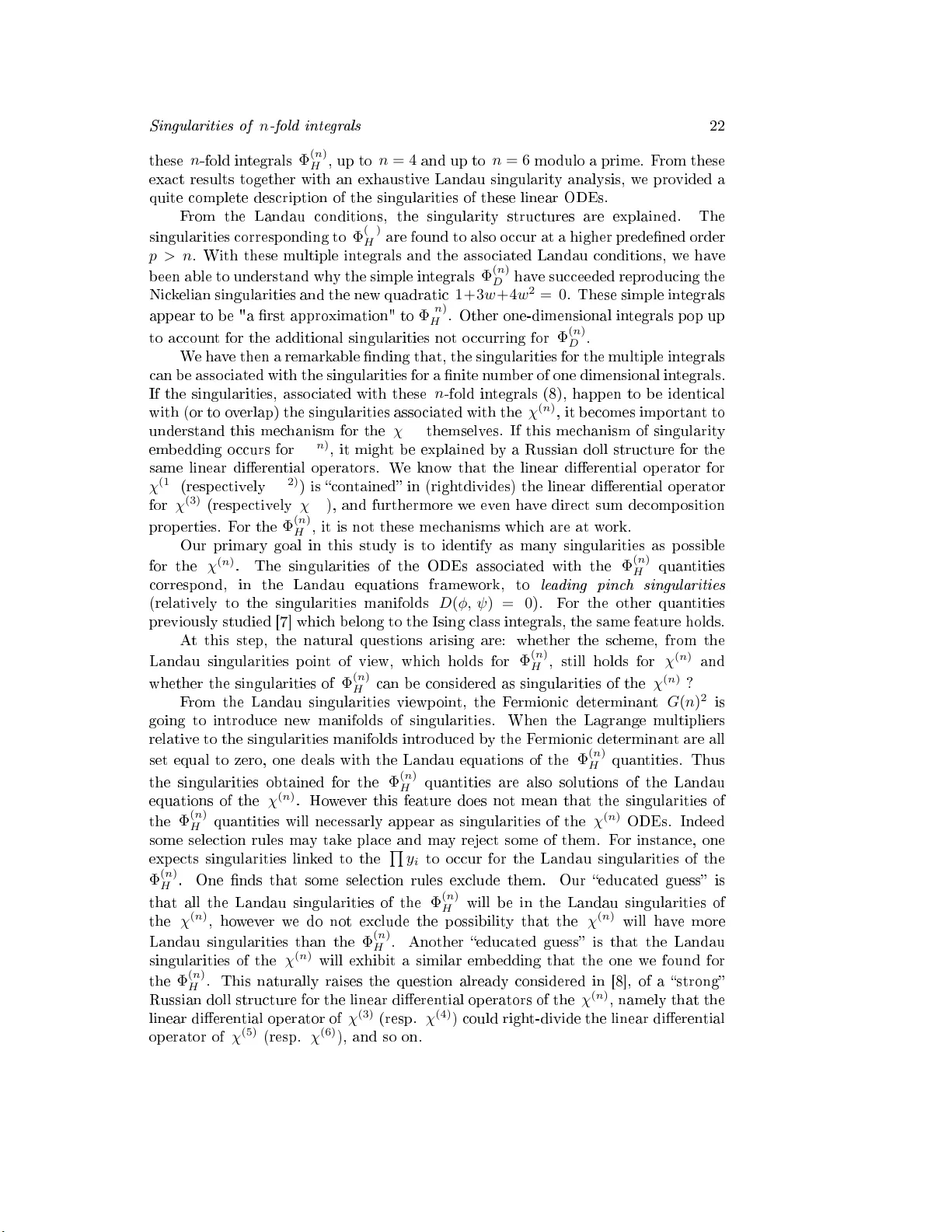 Singularities of $n$-fold integrals of the Ising class and the theory of   elliptic curves