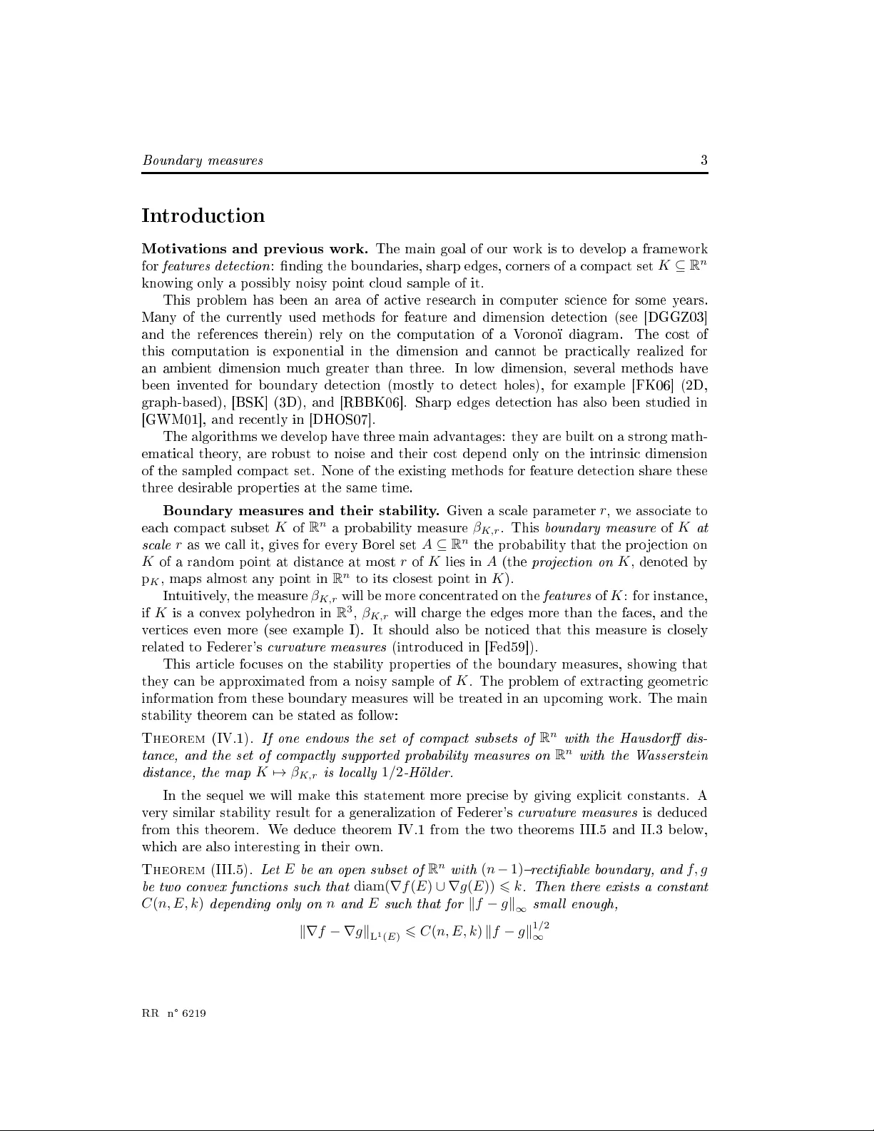 Stability of boundary measures