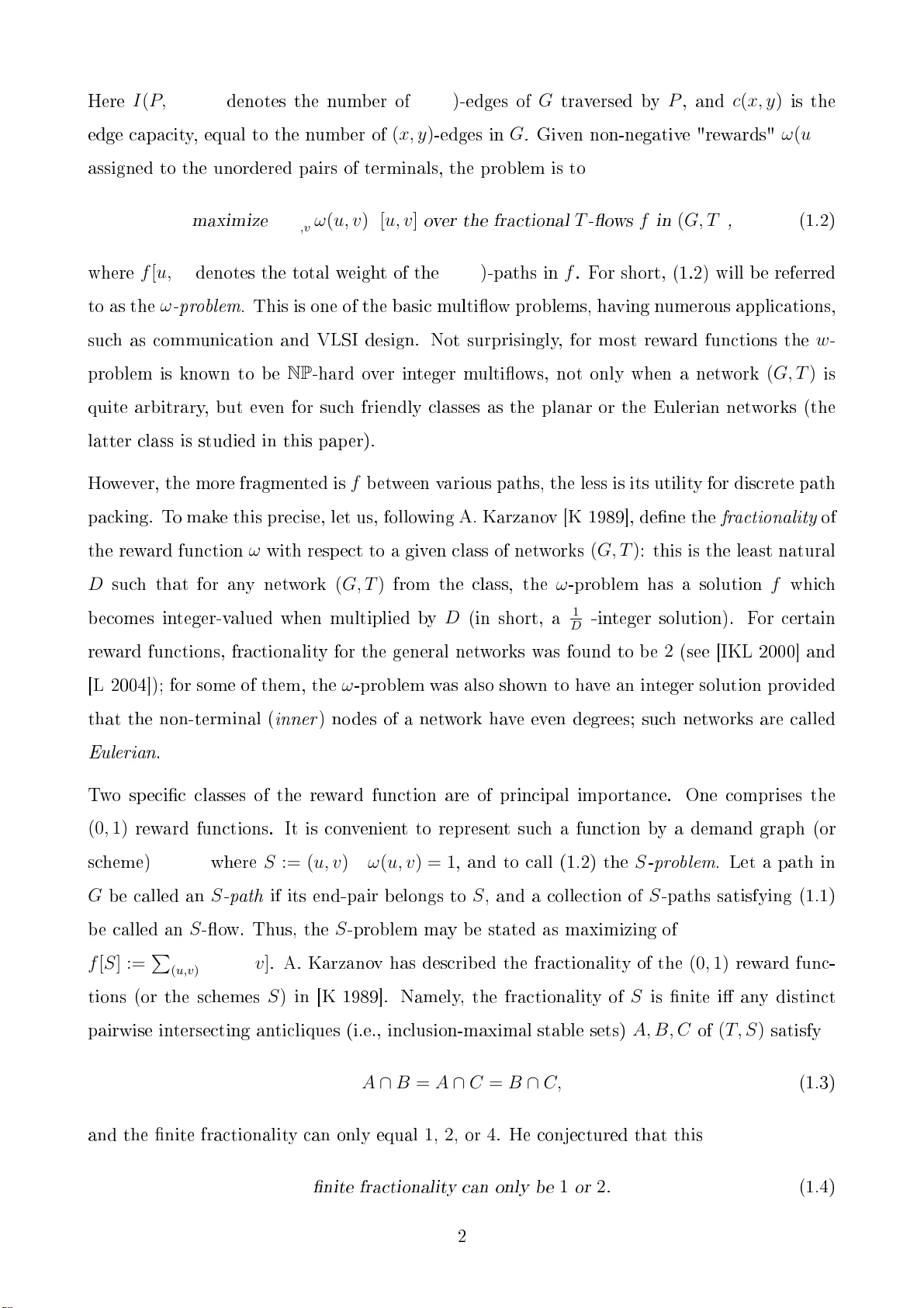 On fractionality of the path packing problem