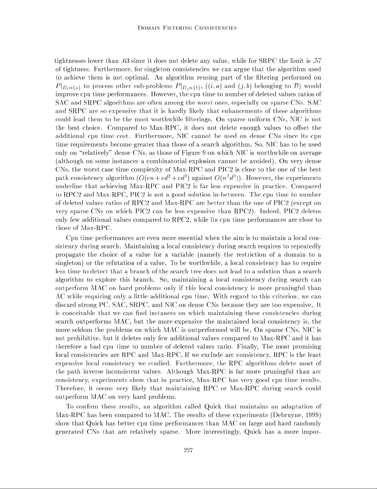 Domain Filtering Consistencies