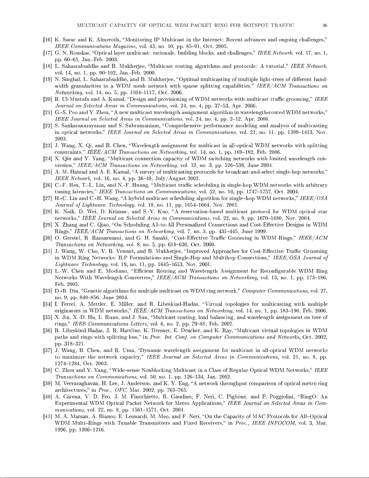Multicast Capacity of Optical WDM Packet Ring for Hotspot Traffic