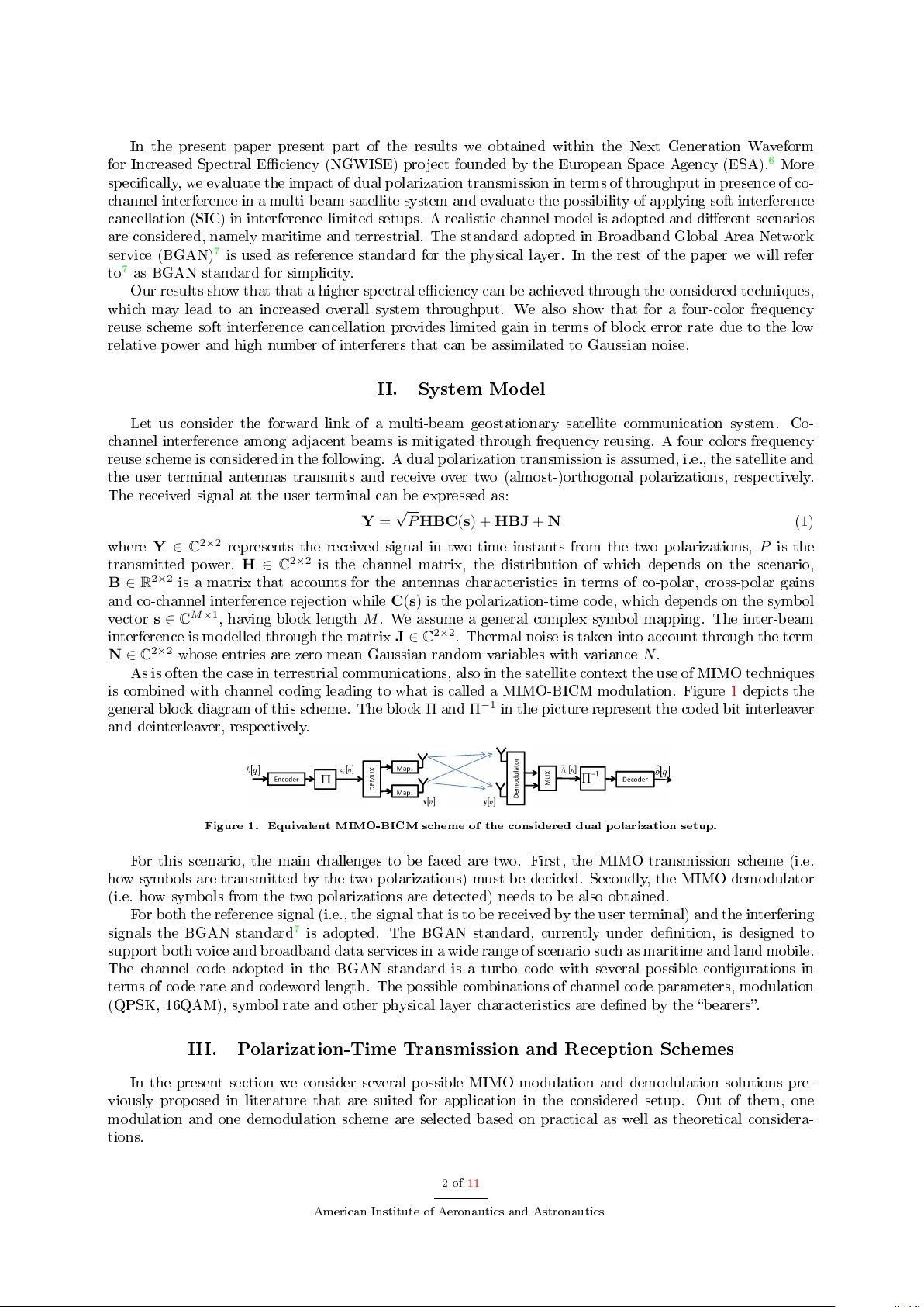 Forward Link Interference Mitigation in Mobile Interactive Satellite   Systems