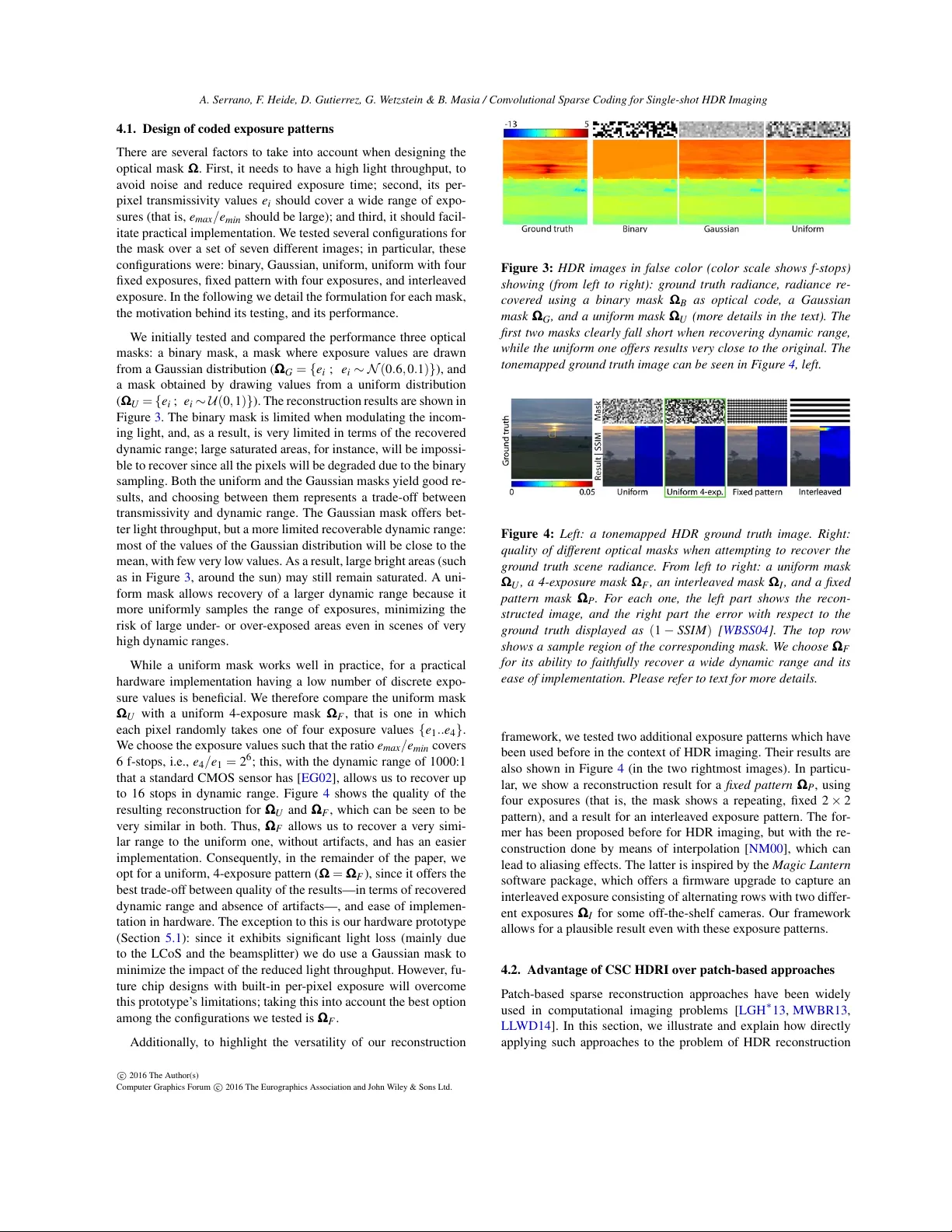 Convolutional Sparse Coding for High Dynamic Range Imaging
