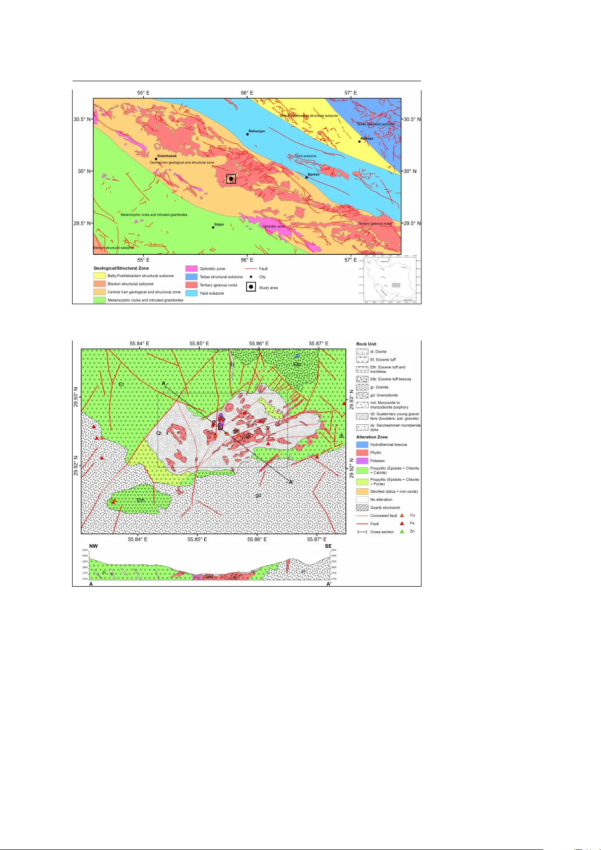 Three-dimensional weights of evidence modeling of a deep-seated porphyry   Cu deposit