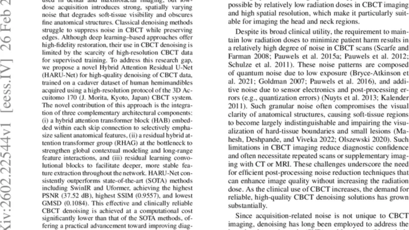 HARU-Net: Hybrid Attention Residual U-Net for Edge-Preserving Denoising in Cone-Beam Computed Tomography