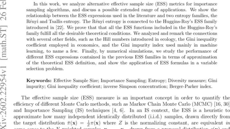 Effective sample size approximations as entropy measures