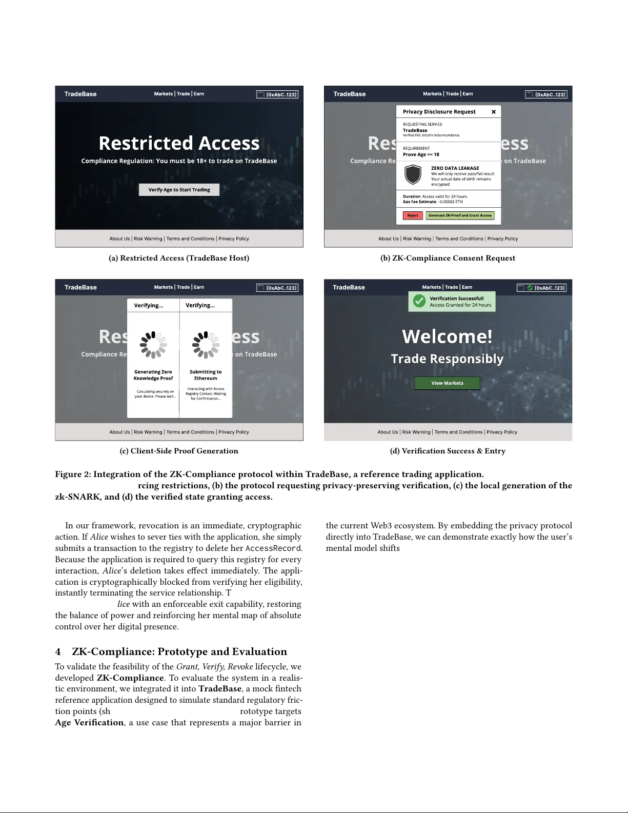 Grant, Verify, Revoke: A User-Centric Pattern for Blockchain Compliance