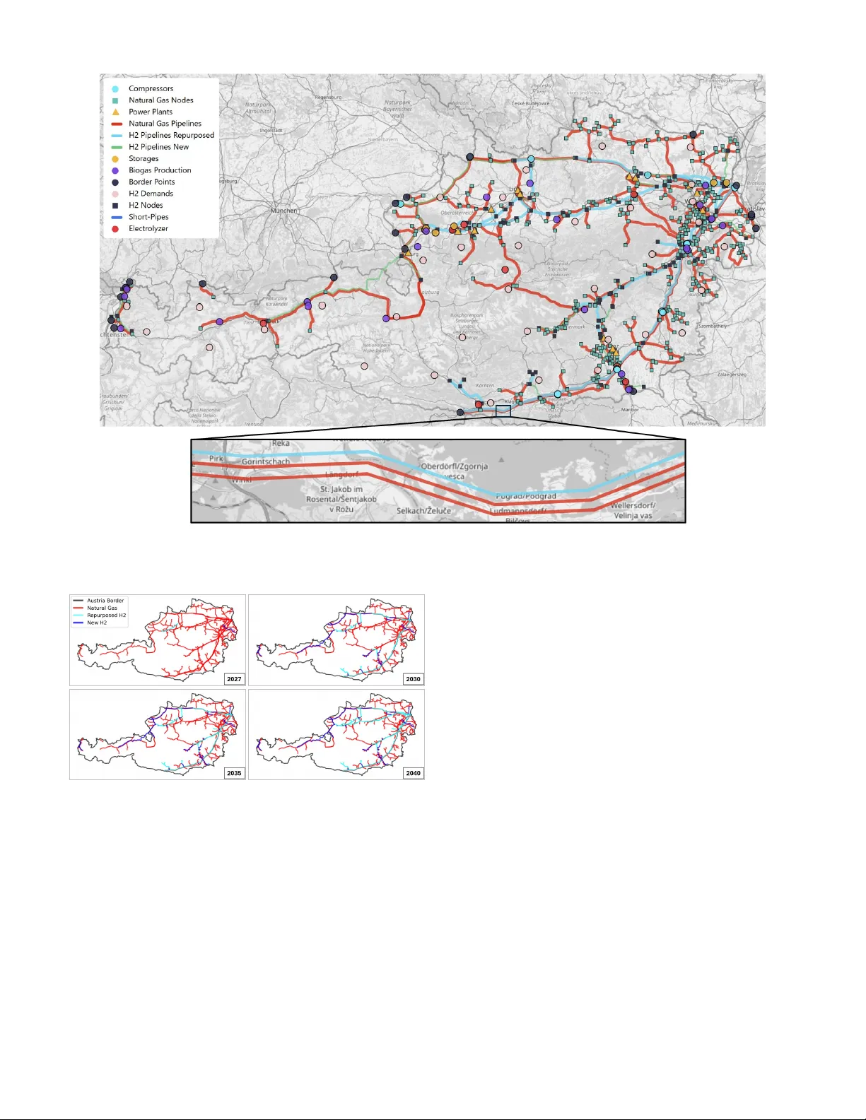 Mapping Austria's Natural Gas and Hydrogen Infrastructure Plans